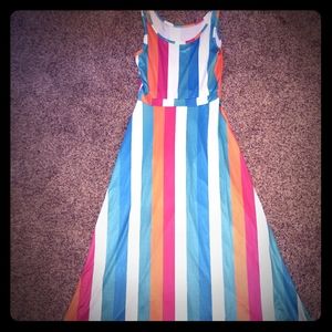 Rainbow Striped Maxi Dress